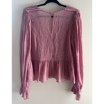Free People NEW  Daia Puff Sleeve Pink Blouse Photo 5