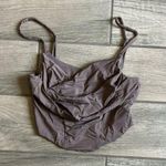 Better Be  Taupe Satin Tank Top Photo 0