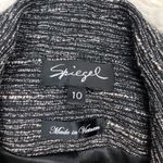 Spiegel Vintage  Black Silver Metallic 3 Button Double Breasted Peacoat Size 10 Photo 4