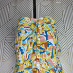 Anthropologie Danielle Kroll Brooklynite Blouse Yellow Multicolor Size Medium Photo 4