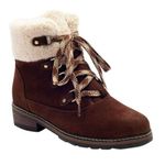 Blondo  Brown Vanessa Fleece Cuff Lace Up Water Proof Womens Leather Boots Sz 8.5 Photo 0