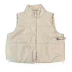 No Boundaries NWT  Women's Ivory Faux Leather Puffer Button‎ Front Vest Size XXL Photo 0