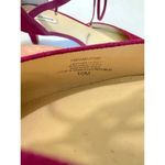 Alex Marie  Pink Fusia Leather Suede Ankle Tie Kitten Heel Almond toe 10m Photo 7