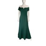 Calvin Klein notched Off The Shoulder Emerald Green Gown size 12 Photo 1