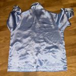 Victoria's Secret  Y2K Pajama Set XS Blue Satin Sleepwear Lounge Green Trim Shorts Photo 5