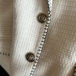 NWT CALLIGRAPHIE Tweed Textured Contrast Stitch Blazer Ivory Black XL Photo 8