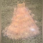 Cinderella Couture 8248J A Line Long Formal Ruffle Prom Dress Pink Size 0 Photo 5