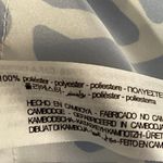 ZARA Blue White Silk Satin Animal Print Long Sleeve Button Down Shirt Top Size S Photo 4