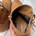 Top Moda Strappy Buckle Ankle Booties Stacked Low Heels Brown Leather Sz 10 Photo 6