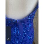 Lulus NWT Glittering Glamour Royal Blue Mock Neck Mini Dress L Bling Sexy Party Photo 14