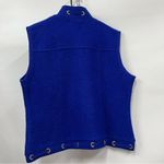 Vintage Lisa International Royal Blue xl vest 100% boiled wool full zip up FLAWS Photo 6