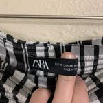 ZARA Black White Plaid Rouched High Waisted Mini Skirt Size XS Photo 3