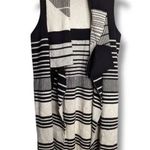 Sioni Black and White Striped Long Sweater Vest | Women’s Size Large Photo 6
