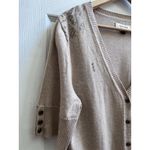 Sonoma Life + Style Embroidered Gem Embellished Short Sleeve Cardigan Large Brown Photo 2