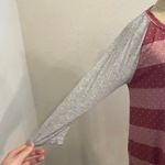 12PM by Mon Ami Pink Polka Dot and Stripe 3/4 inch grey sleeve top Photo 10