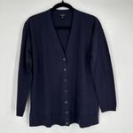 Talbots  Dark‎ Navy Blue Girlfriend/Boyfriend Cardigan Sweater Size Large Petite Photo 10
