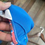 Time & Tru Womens Swim Bikini Top Blue Floral Ruffle Tropical Size Large Photo 6