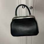 American Vintage Vintage 1950s Black Leather Kisslock Top Handle Handbag Photo 4