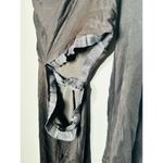 Something Navy Black Jersey One Shoulder Long Sleeve Mid-Cutout Gown Medium Photo 11