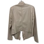 BLANK NYC  Beige Faux Leather Open Draped Front Jacket Womens Size Medium Photo 2