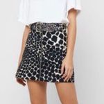 Topshop Belted Giraffe Print Denim Skirt Photo 3