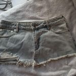 SER.O.YA new with tags Distressed skylight blue Denim skirt with frayed hem Size 00 Photo 1