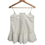 Anthropologie LETMEBE Embroidered Eyelet Lace Trim Cami Peplum Top White Size 2 Photo 5