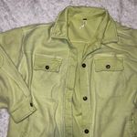 Free People Ruby Shacket Shirt Jacket Size Medium Neon Yellow / Lime Green Photo 0