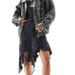 ASOS Collusion jacquard bandeau asymmetric dress in gray Photo 2