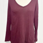 Charter Club  Women's V Neck Long Sleeve Stretch‎ Pullover Top Purple Size Large Photo 0