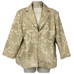 Chico's  Blazer Jacket Floral Jacquard Gold Women's Size Large Lightweight Career Photo 0