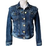Romeo + Juliet Couture Romeo & Juliet Studded Cropped Denim Jacket, Sz M Photo 1