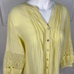 Anthropologie  Fig + Flower butter yellow lace sleeve blouse  Photo 1
