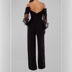 Helsi Emilia Black Off Shoulder Flower Appliqué Mesh Sleeve Jumpsuit Photo 1