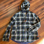 LL Bean Relaxed Fit Cotton Flannel Hooded Full Zip Shirt Jacket Shacket Blue Size undefined Photo 0