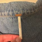 Free People Light Wash Denim Blue Button Up Shirt Crop Top Women’s Sz 10 Photo 3