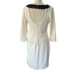 Bisou Bisou Cream Dress with Black Beaded Neckline NEW Size 6 Photo 3