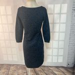 Ann Taylor Loft Womens Gray Blue Cheetah Print Knit Sweater Dress Small Photo 4
