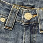 True Religion  Size 24 Medium Light Blue Wash Halle Mid Rise Raw Hem Skinny Jeans Photo 3