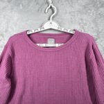 Gap  Shirt Waffle Knit Long Sleeve Top Small Crop Thermal Casual Everyday Purple Photo 3