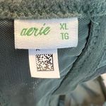 Aerie  Eyelash Lace Padded Plunge Bralette w/ Mesh Panel Women’s Size XL Green Photo 6