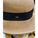 Scala Vintage Style Sun Hat With Black Ribbon Bow Handmade Paper Straw Women One Photo 15