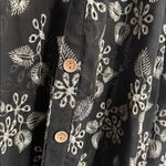 Multiples  Women's blouse black and white embroidered 3/4 tab sleeves Photo 4