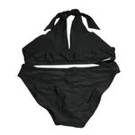 Aerie Bikini Set Hipster Brief Halter Keyhole Removable Cups Black L Photo 1