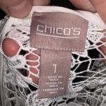 Chico's Chico’s white lace shoulder & neck 1/M normcore top Photo 2