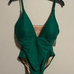 J.Crew NWT Plunge Deep V French One-Piece Swimsuit Jungle Green- Size 16 Photo 4