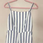 Old Navy Pinstripe Cropped Square Neck Jumpsuit w/ Adjustable Straps, Medium Photo 1