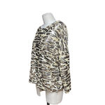 ZARA Top Special Edition Leopard Cheetah Print Sequin Blouse Shirt Size Medium Photo 5