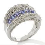 Victoria Wieck 1.33ct Tanzanite & White Zircon Ring Sterling Silver Sz 9 EUC Blue Photo 0