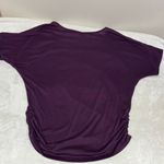 Agenda Purple and Black Floral Short Sleeve Top with Beads Size M Photo 6